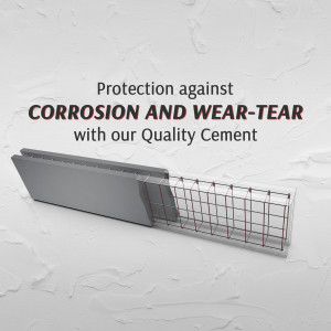 Illustration of reinforced concrete showing protection against corrosion and wear-tear.