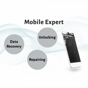 Image depicting mobile phone repair services including data recovery, unlocking, and screen repair.