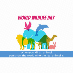 Colorful silhouettes of various animals representing World Wildlife Day