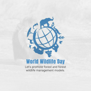 World Wildlife Day graphic with animals around the globe