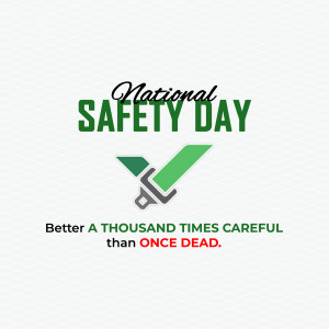 National Safety Day graphic with shield and text