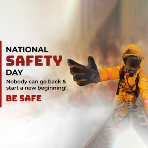 Firefighter reaching out with a safety message for National Safety Day