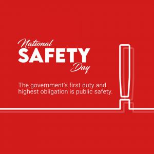 National Safety Day graphic with red background and white text