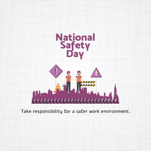 Illustration for National Safety Day promoting workplace safety