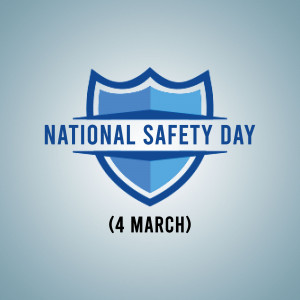 National Safety Day shield with text and date