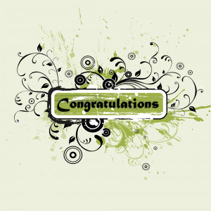 Decorative floral frame with the word 'Congratulations'
