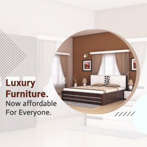 Modern bedroom set with a king-size bed, bedside tables, and curtains.