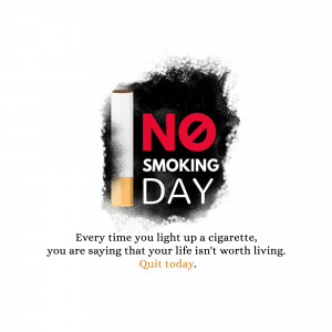 No Smoking Day poster with a cigarette and the text 'NO SMOKING DAY'