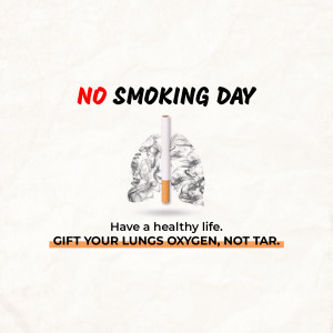 No Smoking Day poster with a cigarette and lungs illustration