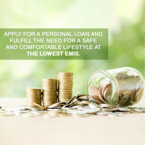 Image depicting coins spilling from a jar with text promoting personal loans.