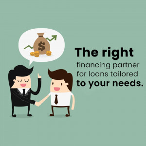 Cartoon illustration of two businessmen shaking hands with a thought bubble showing money and a growth chart.