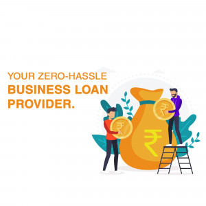 Illustration of people with money bags representing business loans