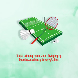 Isometric illustration of a badminton court with shuttlecocks and rackets