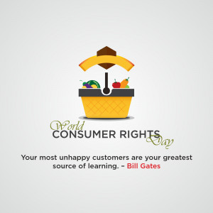 Illustration of a shopping basket with fruits and vegetables for World Consumer Rights Day