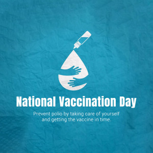 Image depicting a hand receiving a vaccine drop for National Vaccination Day