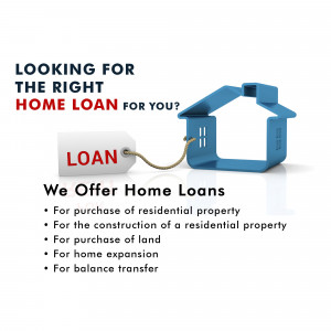Image depicting a house with a loan tag, advertising home loan services.