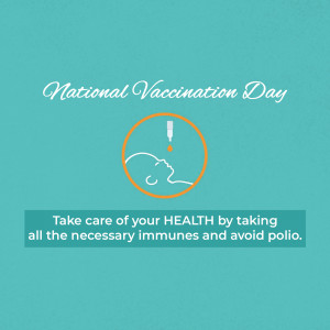 Illustration promoting National Vaccination Day with a droplet falling towards a face profile.