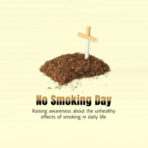 Cigarette stuck in soil with text 'No Smoking Day'