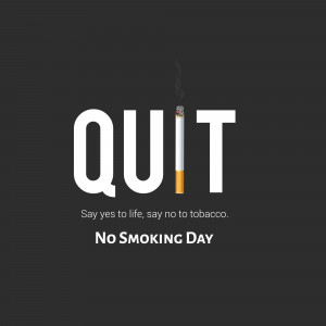 Image with the word 'QUIT' and a cigarette being broken in half, promoting No Smoking Day.