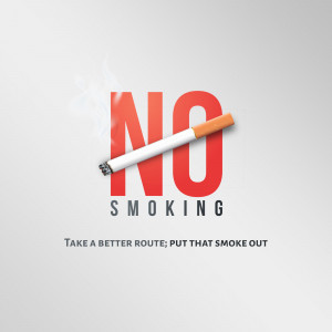 Image displaying a cigarette with a red 'NO' symbol over it, promoting a smoke-free lifestyle.