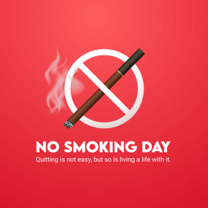 No Smoking Day graphic with a cigarette crossed out