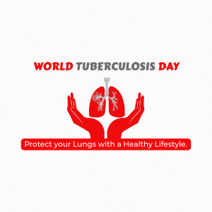 World Tuberculosis Day graphic with lungs in hands