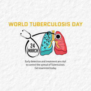 Illustration for World Tuberculosis Day with lungs and stethoscope