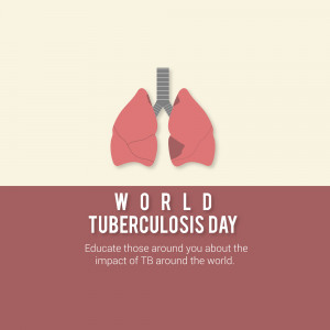 Illustration of lungs with text 'World Tuberculosis Day'