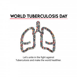 Image depicting lungs formed by people for World Tuberculosis Day