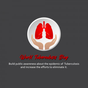 World Tuberculosis Day graphic with lungs in hands