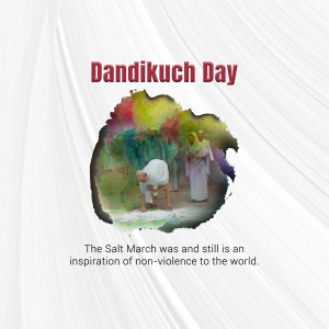 Image commemorating Dandikuch Day with a depiction of the Salt March.