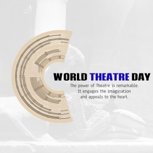 World Theatre Day graphic with theatre seats and text