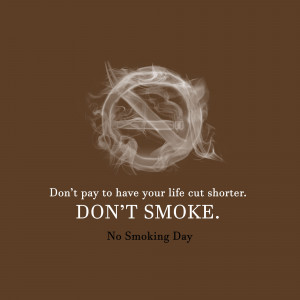 No smoking symbol made of smoke with anti-smoking message