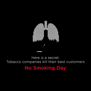 Digital lungs illustration with anti-smoking message