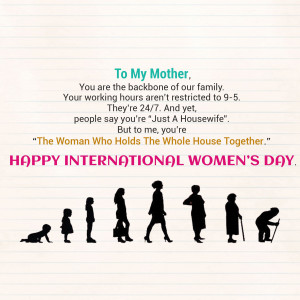 Image depicting silhouettes of a woman through different stages of life with a heartfelt message for mothers.