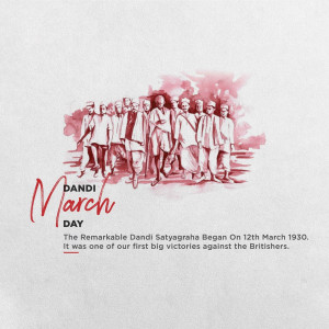 Illustration depicting the Dandi March led by Mahatma Gandhi