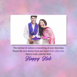 Happy Holi Celebration Promotional Banner For Threads