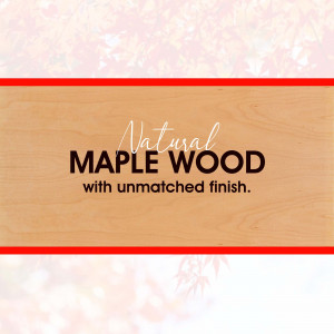 Image of natural maple wood with text overlay