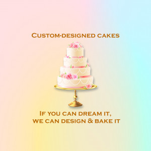 Three-tiered wedding cake with pink roses and gold accents