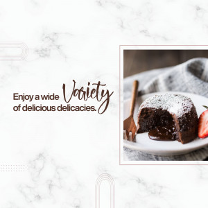 Close-up of a molten chocolate lava cake with powdered sugar and a strawberry