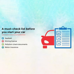 Checklist graphic for items to verify before starting a car