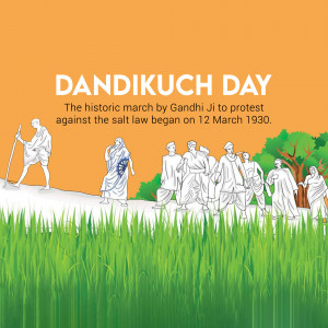 Illustration depicting the Dandi March led by Mahatma Gandhi