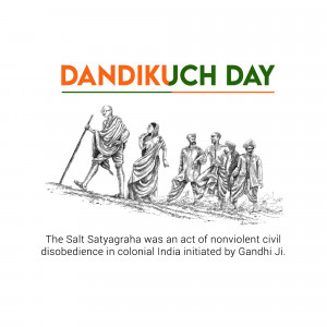 Illustration of Mahatma Gandhi leading the Dandi March