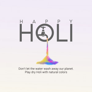 Happy Holi - Save Water Graphic For Threads