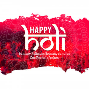 Happy Holi text with colorful background