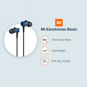 Image of Mi Earphones Basic with features highlighted