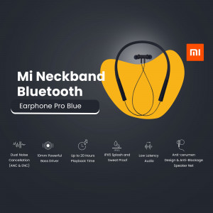 Mi Neckband Bluetooth Earphone Pro Blue advertisement