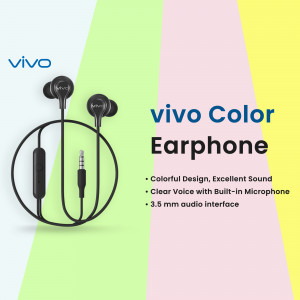 Black Vivo Color Earphones with 3.5mm audio interface