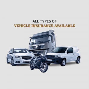 Image showcasing various vehicles insured - truck, car, van, and motorcycle.