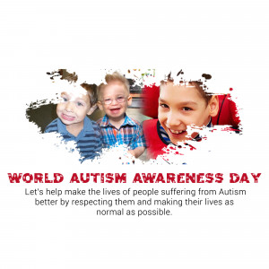 Image promoting World Autism Awareness Day with three smiling boys and a message of support.